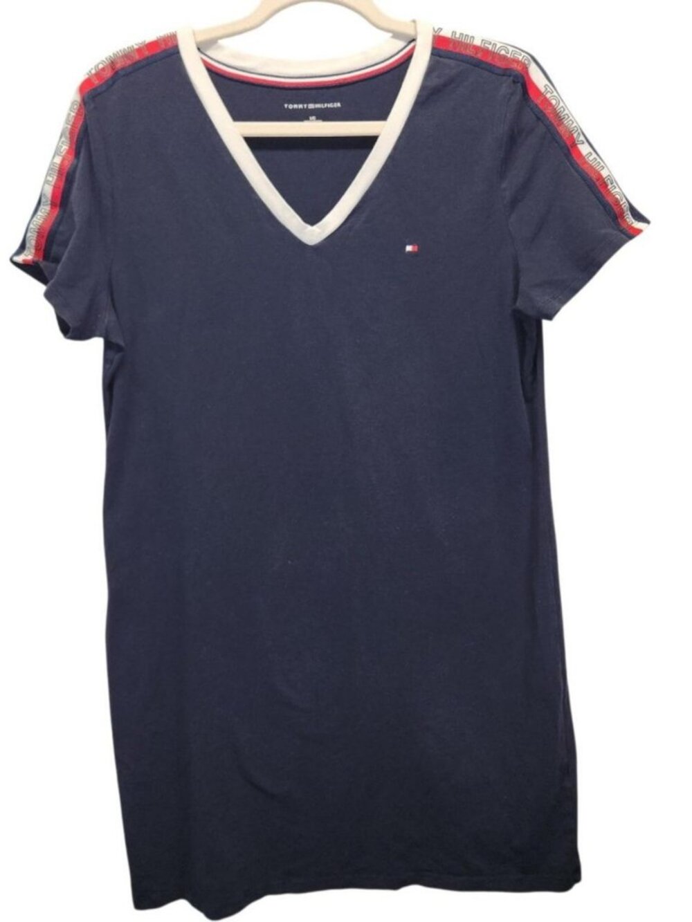 Navy V-Neck T-Shirt Dress
